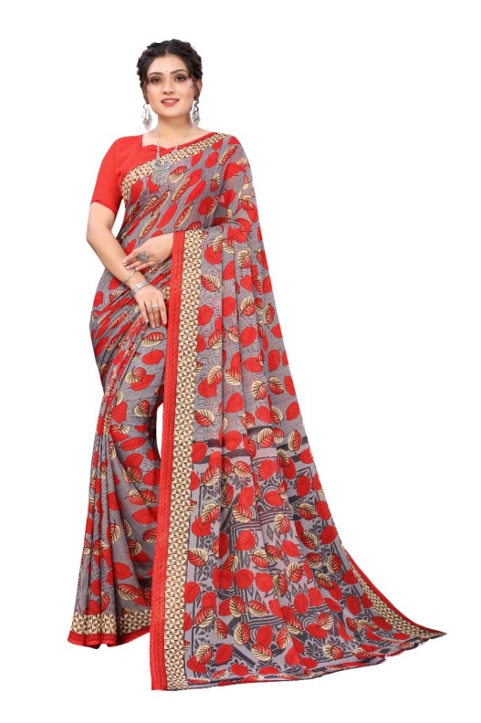 Fancy Georgette Printed Saree With blouse